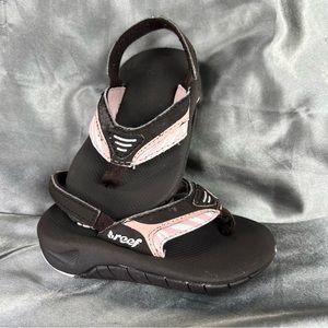 Reef Flip Flop‎ Sandals Back Strap Toddlers size 3/4 Brown Pink Summer Vacation
